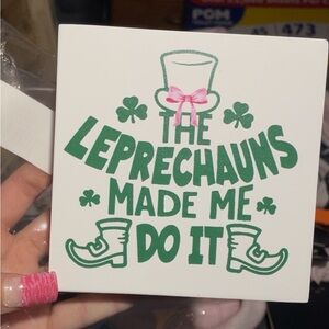St. Patrick's Day Party Sign - Green and White